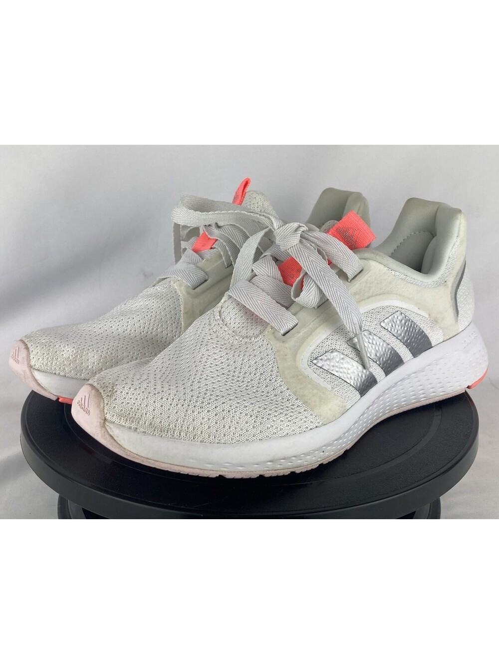Women's Size 8 Adidas Edge Lux 5 Mesh Running Shoes White Silver Pink GX0587